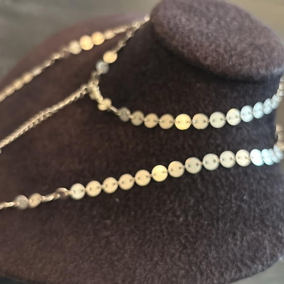 14th & Union Long Disc Elegant Silver Tone Necklace - Picture 4 of 8